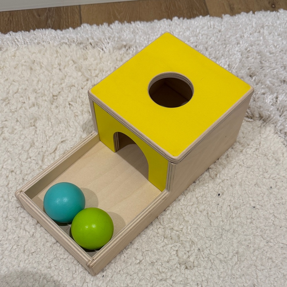 Wooden Ball Drop Box Toy with Wooden Balls